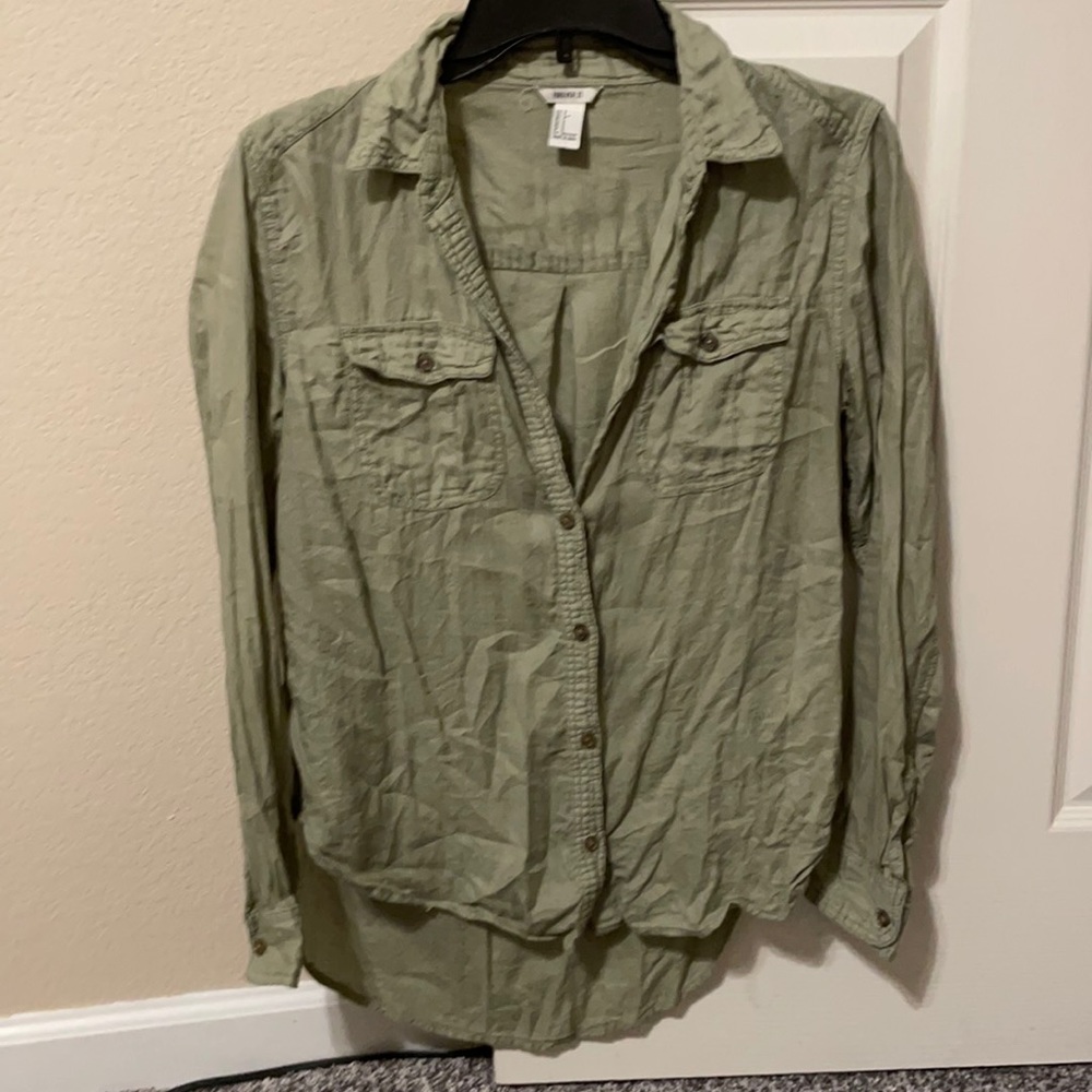 Forever 21 olive button down